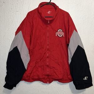 Vintage 90s Ohio State Buckeyes Reversible Logo Athletic Full Zip Jacket 2XL